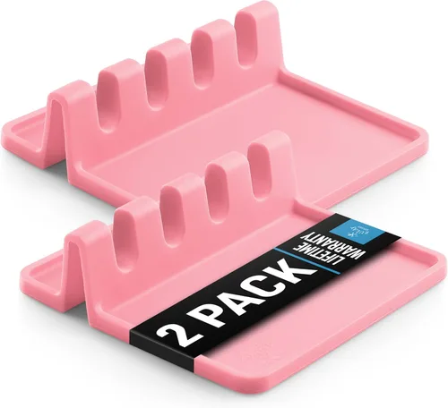 Miniatura 32 de Zulay - Soporte extragrande de silicona con bandeja antigoteo para múltiples utensilios de cocina, reposacucharas resistente al calor y sin BPA