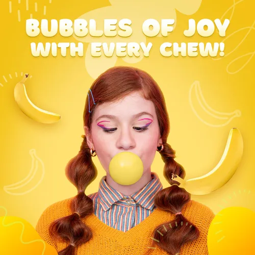 Miniatura 9 de Bolas de chicle para máquina de chicles de 1 pulgada, 1.7 libras, 96 bolas de goma de mascar de plátano para niños