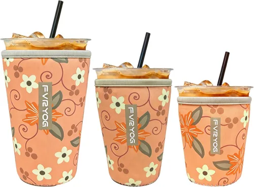 Miniatura 115 de Fundas de neopreno reutilizables aisladas para café helado, fundas para tazas de café helado, fundas para bebidas heladas y calientes