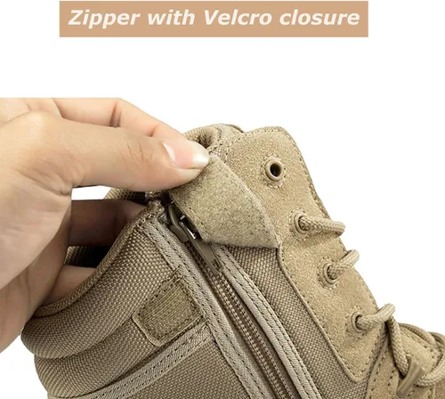Miniatura 4 de Kervaky Botas tácticas militares para hombre, botas de trabajo, botas de combate, botas de desierto, botas de senderismo, botas de cuero, botas