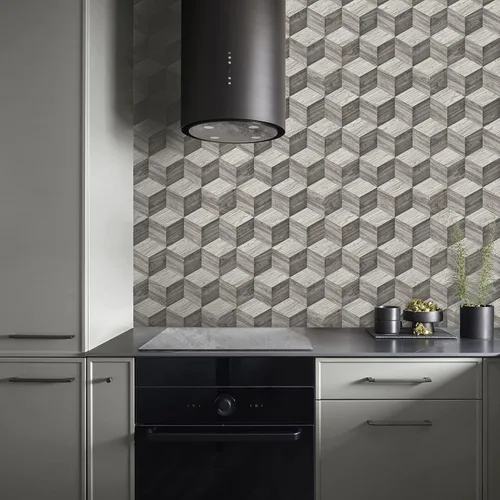 Miniatura 3 de CONCORD WALLCOVERINGS ™ DC119071 - Papel tapiz geométrico gris para despegar y pegar, extraíble, papel tapiz temporal, 21 pulgadas x 16.4 pies