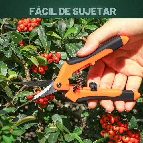 Miniatura 6 de EWPJDK Paquete de 3 tijeras de podar de jardín, tijeras de acero inoxidable, tijeras de jardinería, tijeras, podadoras de jardín, tijeras de podar