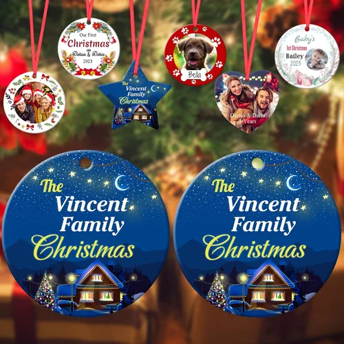 Adornos de Navidad personalizados para la familia 2023, personaliza tus propios adornos de apellido para Navidad, decoración de árbol colgante