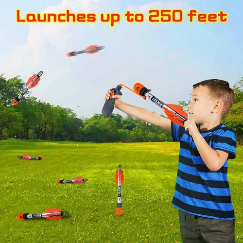 Miniatura 8 de VATOS Juguetes lanzadores de tirachinas para niños, cohete de espuma Sky Scream con 2 paquetes y 1 lanzador Dispara hasta 250 pies de actividad
