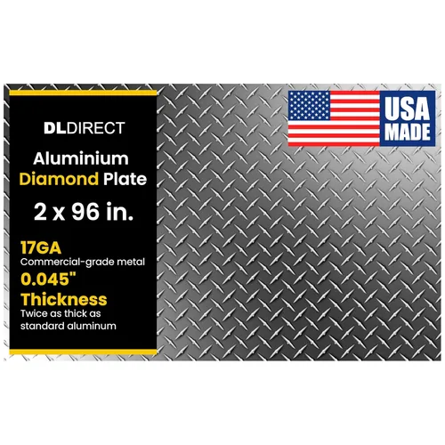 Miniatura 20 de 2 pulgadas x 96 pulgadas - Hoja de metal de placa de diamante, hoja de aluminio de alta resistencia con acabado de molino de grado comercial, placa