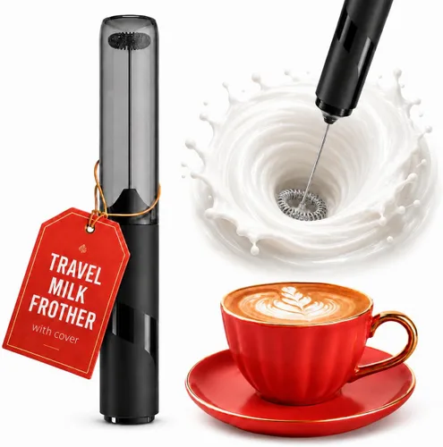 Espumador de leche portátil de mano - Espumador de café de viaje de mano - Varita mezcladora de café - Agitadores de café eléctricos - Espumador