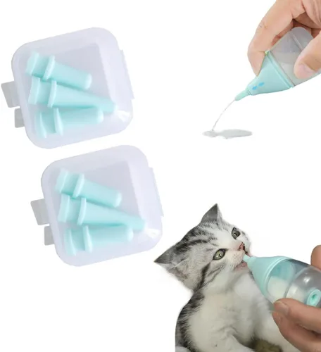 Miniatura 8 de Botellas de gatito para lactancia, biberones para cachorros para lactancia, leche para cachorros, diseño de comedero antiasfixia, con 3 pezones