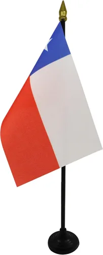 Miniatura 28 de Venezuela Old 7 estrellas con brazos Bandera de mesa 4'' x 6'' - Antigua bandera venezolana de escritorio 5.9 x 3.9 in - tapa de lanza dorada - AZ