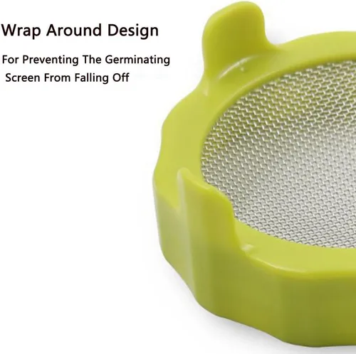 Miniatura 5 de Tapa de brote de plástico con pantalla de acero inoxidable para tarros de masón de boca ancha, kit de germinación con soporte para bandeja de agua