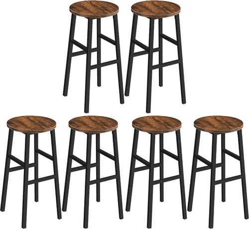 Miniatura 14 de MAHANCRIS Taburetes de bar, juego de 2 sillas de bar redondas con reposapiés, taburetes de bar de desayuno de cocina de 24.4 pulgadas, taburetes
