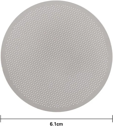 Miniatura 3 de Yosoo - Filtros de café de metal reutilizables de 2.362 in, malla ultra fina, color plateado, compatibles con cafeteras, 1 unidad