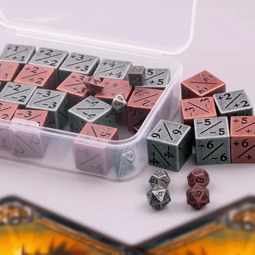 Miniatura 6 de MTG - Juego de dados de metal MTG, dados de 6 lados, 24 piezas, más 14 piezas de dados de mazmorras y dragones, accesorios adecuados para MTG