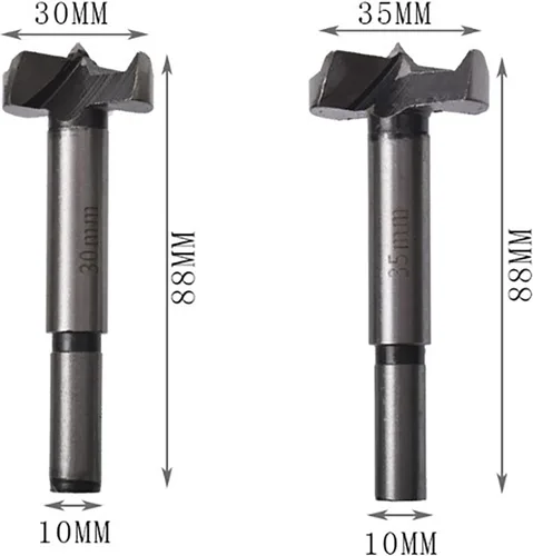 Miniatura 5 de BestAlice Juego de 5 brocas Forstner, 15, 20, 25, 30, 1.378 in, juego de brocas para carpintería, juego de brocas de ala plana, broca de acero