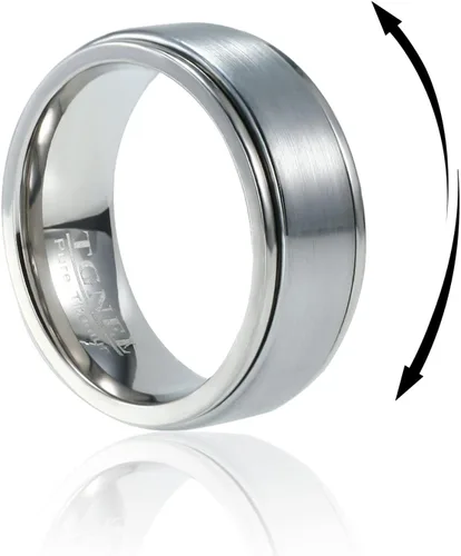Anillo giratorio de titanio de tungsteno de 0.2360.315 pulgadas para hombre, tamaño medio, sin níquel, anillo de ansiedad para hombres y mujeres,
