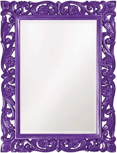 Miniatura 12 de Howard Elliott Chateau Rectangular Hanging Wall Mirror, Scroll Work Frame, Black, 31.5 x 42 Inch