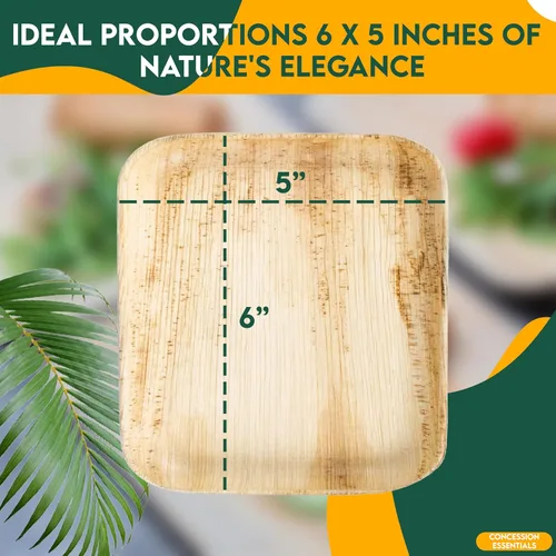 Miniatura 2 de Concession Essentials Platos de hoja de palma (25 unidades) – Vajilla desechable, platos compostables y biodegradables