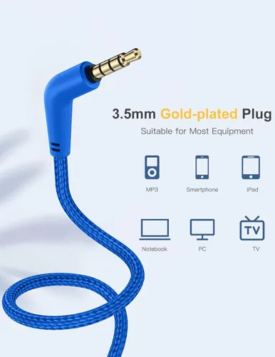 Miniatura 8 de Nabevi Auriculares para niños con cable, auriculares sobre la oreja para niños con micrófono, límite de volumen de 85/94 dB, auriculares para niños