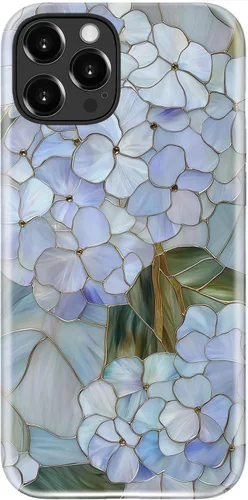 Miniatura 78 de Funda para iPhone 12 Mini, compatible con carga inalámbrica, protección de doble capa con elegante diseño de flores silvestres, silicona suave +