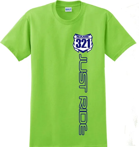 Miniatura 4 de JUST RIDE Motocross Número Placa Camisa MX Moto Personalizada Kawi Verde Lima KX