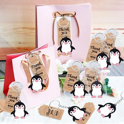 Miniatura 6 de Paquete de 24 llaveros de pingüino, recuerdo de fiesta para amantes de los pingüinos, regalo de regreso de invitados, fiesta temática de animales