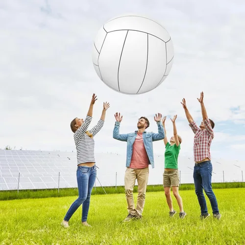 Miniatura 4 de Libima Pelotas inflables gigantes de voleibol de playa de 27 pulgadas, pelota deportiva inflable, voleibol blanco, juegos de piscina, juguetes