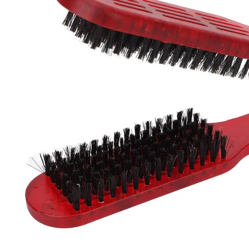 Miniatura 8 de Pinza para alisar el cabello, peine de doble cara para peinar el cabello rizado y ondulado, herramienta alisadora con cepillos dobles