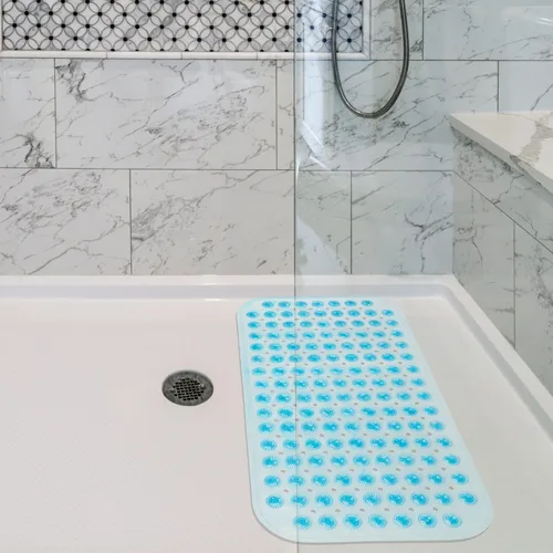 Miniatura 3 de DecorRack Tapete de baño masajeador, tapete de ducha antideslizante con ventosas de seguridad fuertes, sin látex, lavable a máquina, 27.5 x 14