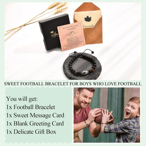 Miniatura 6 de EFVISD Pulsera de fútbol, fútbol, baloncesto, béisbol, regalos para adolescentes, niños, jugadores, equipo, hijo, nieto, hermano, sobrino, amigo