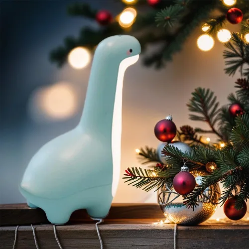 Miniatura 9 de Linda luz nocturna de dinosaurio, brillo ajustable, lámpara de noche de noche para bebé, recarga USB, decoración de habitación de bebé, luz nocturna
