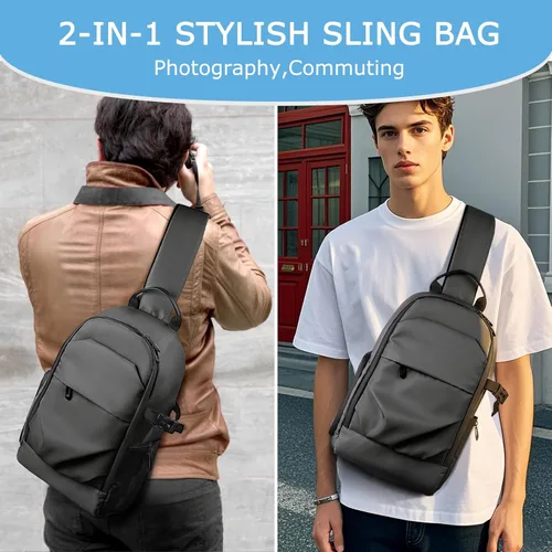 Miniatura 5 de TAAOKA Bolsa bandolera para cámara fotográfica – Bolsa cruzada impermeable para cámara con bolsillos de acceso rápido, DSLR linda bolsa para cámara