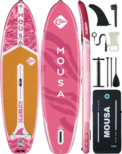 Miniatura 7 de MOUSA 10‘8/11'×35" Extra Wide Inflatable Stand Up Paddle Board, Stable Paddleboard SUP for 2 People/Family, Anti-Slip Full EVA Deck, 3 Handles, 100L