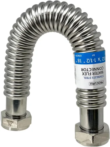 Miniatura 16 de PROCURU Paquete de 1 conector flexible para calentador de agua de acero inoxidable de 3/4 pulgadas FIP x 48 pulgadas (4 pies), certificado seguro