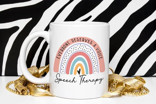 Miniatura 2 de Taza personalizada retro con texto en inglés «Everyone Merves A Voice», patólogo del habla y lenguaje, regalo para asistente de Slp, taza de terapia
