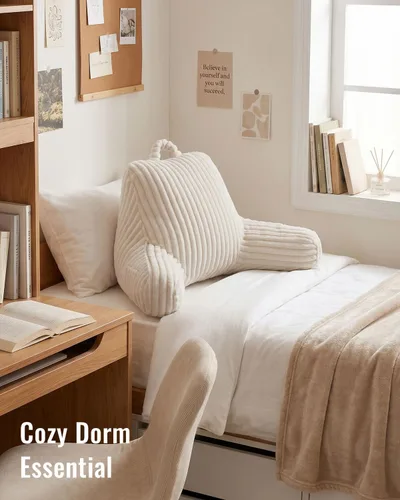 Miniatura 10 de Blissful Diary Almohada de lectura para sentarse en la cama, almohada de espalda de franela para adultos y niños, cojín de respaldo para sentarse