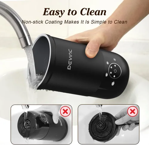 Miniatura 4 de DEVINC Espumador de Leche, Espumador y Vaporizador de Leche 4 en 1, Fabricante de Espuma Caliente y Fría y Calentador de Leche con Apagado