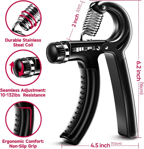 Miniatura 2 de FitBeast - Kit para fortalecer mano y dedos (5 accesorios), fortalece potencia de la mano y dedos y agarre, también fortalece la muñeca