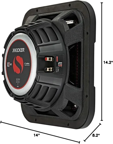 Miniatura 8 de Kicker 46L7T122 L7T L7-Thin - Subwoofer delgado de 12 pulgadas (30 cm), bobina de voz doble, 2 ohmios, 600 vatios