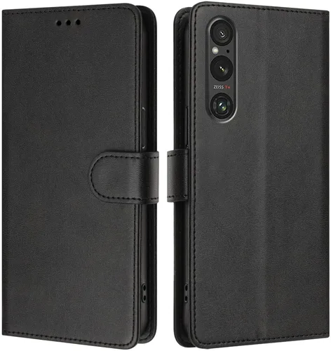 Funda de piel sintética compatible con Sony Xperia 1 VI, compatible con Sony Xperia 1 VI 5G 2024, ranuras para tarjetas, funda tipo cartera, color