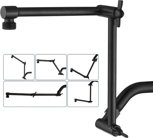 Miniatura 19 de BRIGHT SHOWERS Extensor de brazo de ducha de latón para lluvia y cabezal de ducha de mano, brazo de extensión universal de 14 pulgadas, altura