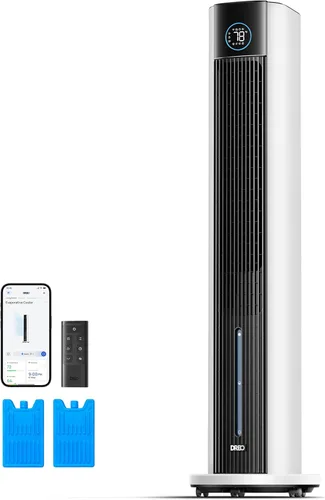 Dreo Enfriador de aire evaporativo tipo pantano, ventiladores de refrigeración de 43" que soplan aire frío 2025 Actualizado, ventilador de pie Blanco