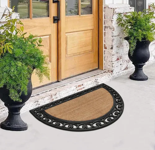 Miniatura 54 de A1HC Tapete para Puerta de Fibra de Coco Natural y Caucho, 30"x48" – Grueso, Duradero, Resistente, Anti-Desprendimiento, Resistente a