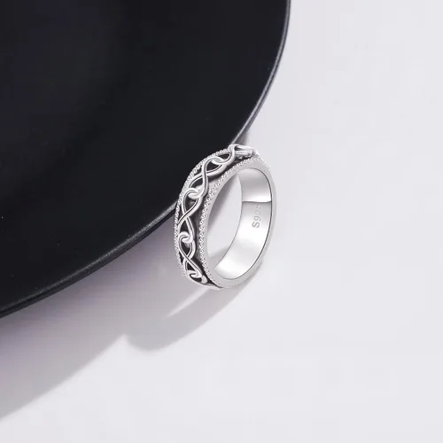 Miniatura 34 de YAFEINI Anillo giratorio de plata de ley para mujer, nudo celta, girasol, margarita, corazón, árbol de la vida, joyería de regalo para mujeres