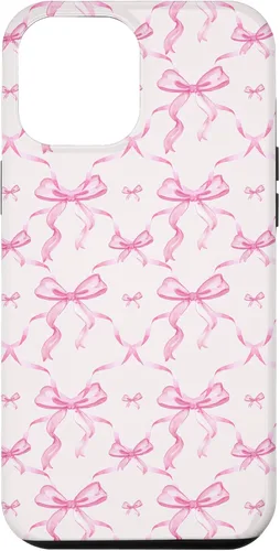 Miniatura 25 de Cintas y lazos estéticos rosas para iPhone 16 en estuche de acuarela
