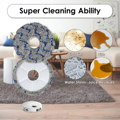 Miniatura 5 de Paquete de 10 almohadillas de trapeador T30S para ECOVACS DEEBOT T30S/T30S Combo/T30 Omni/X5 Pro Omni/N30 Omni/T30S AI/T50 Pro Omni/T50 Pro Max/ X2