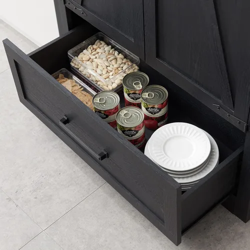 Miniatura 8 de Armario de despensa de cocina de granja – Armarios de almacenamiento de cocina de madera grandes de 72 pulgadas de alto con estantes ajustables y 2