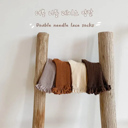 Miniatura 2 de Calcetines vintage de encaje al tobillo con volantes para niñas pequeñas