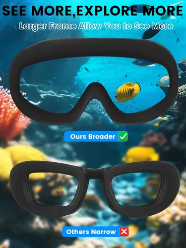 Miniatura 5 de Paquete de 2 gafas de natación de visión amplia, antiempañamiento y con correa de tela de comodidad UV, sin fugas, para adultos, hombres, mujeres