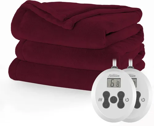 Miniatura 24 de Manta eléctrica térmica Sunbeam Royal Luxe de microfelpa, 12 ajustes de calor, apagado automático seleccionable de 12 horas, calentamiento rápido