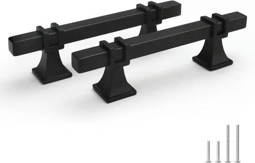 Miniatura 8 de Goldenwarm Paquete de 5 tiradores de gabinete negros de 3 pulgadas de aleación de zinc negro mate para gabinete, manijas de tocador, cajones