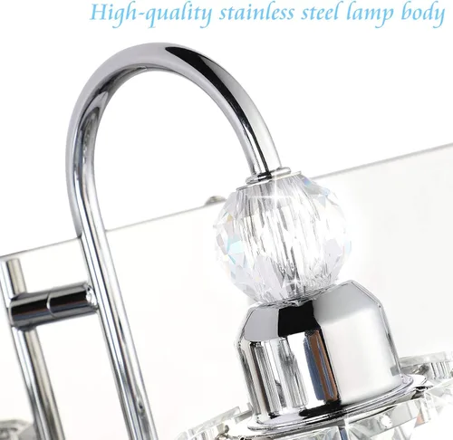 Miniatura 4 de Ralbay Moderna lámpara de tocador de baño, accesorio de pared de cristal de 2 luces para baño Cromo redondo